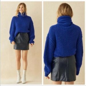 Ba&sh Vera crinkle patent mini skirt NWOT